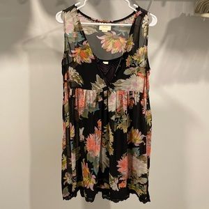 Anthropologie Maeve Black Floral Cocktail Dress